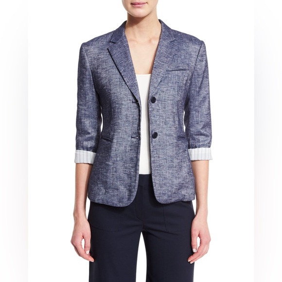 Theory -Linworth B Tierra Wash Jacket, Deep Denim medium 10 - Picture 1 of 10